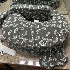 Floral Nursing Pillow in Gray